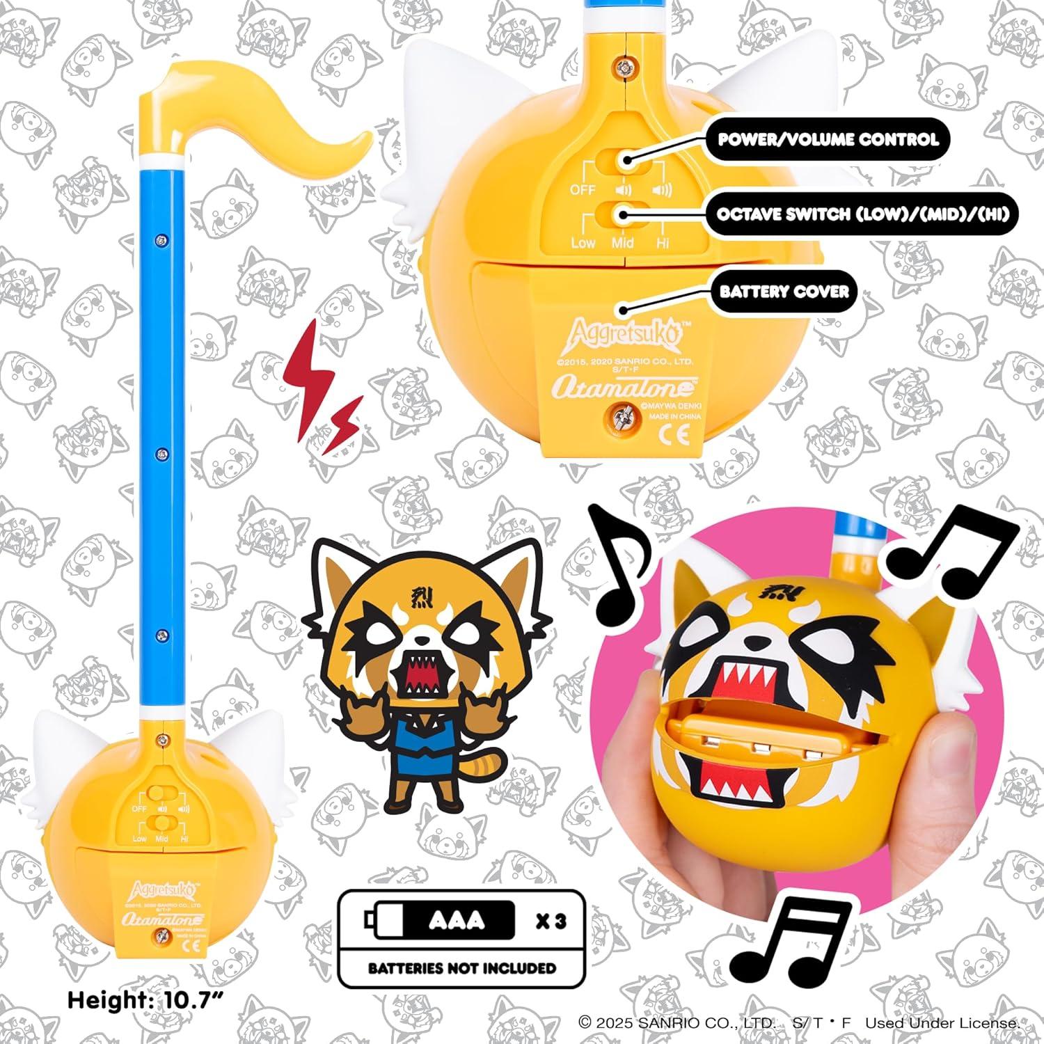 image:imageOtamatone Classic Aggretsuko Happy Sweet Officially Licensed Sanrio Japanese Character Electronic Musical Instrument Portable Synthesizer from Japan Maywa Denki for Children Kids and Adults GiftAggretsuko Rage