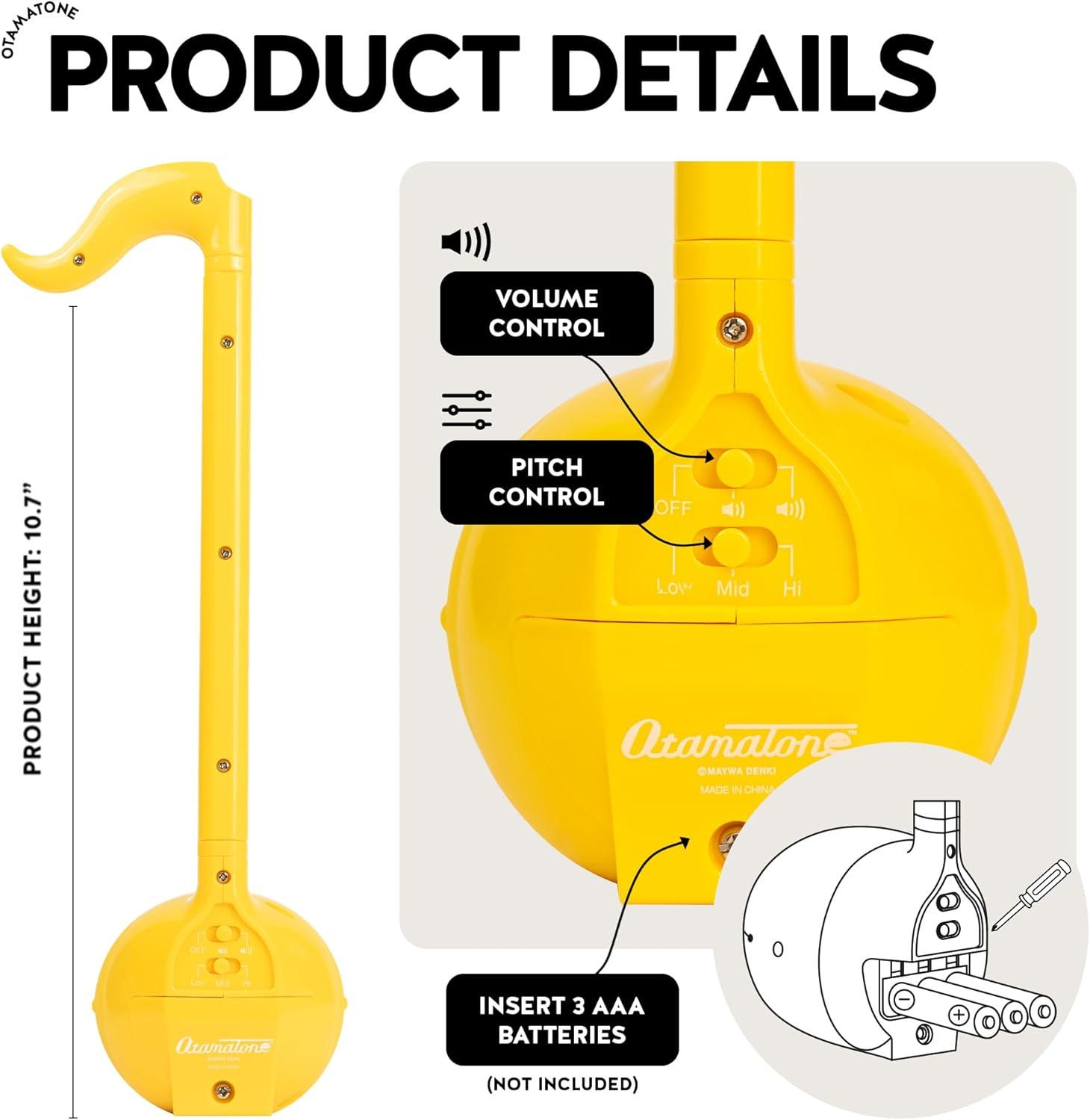 image:imageOtamatone Classic English Edition Yellow Japanese Electronic Musical Instrument Portable Synthesizer from Japan Maywa Denki for Children and Adults GiftYellow
