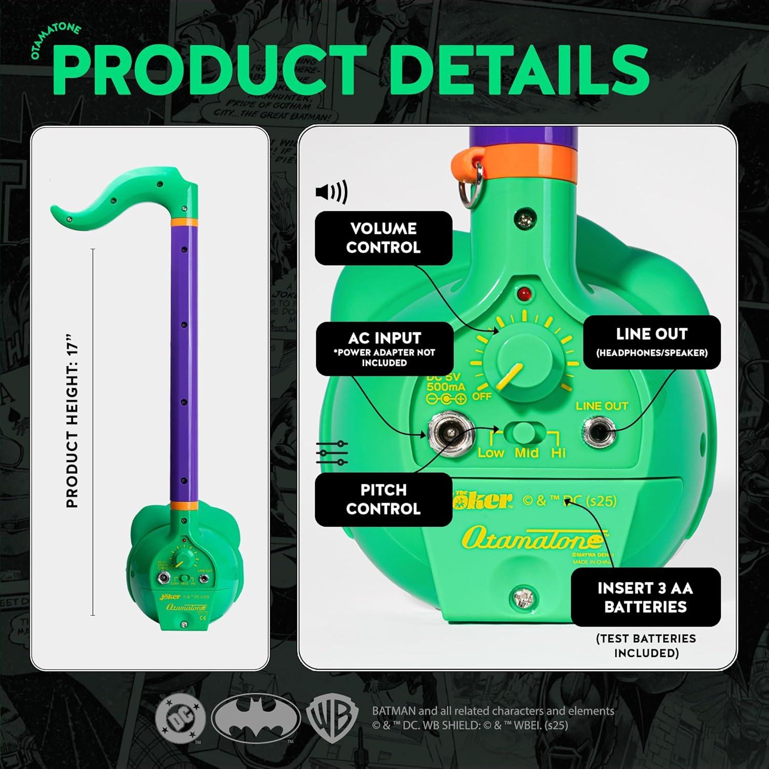 image:imageOtamatone Deluxe Batman Electronic Musical Instrument for Adults Portable Synthesizer Digital Electric Music from Japan by Maywa Denki Cool Stuff Gifts English InstructionsJoker