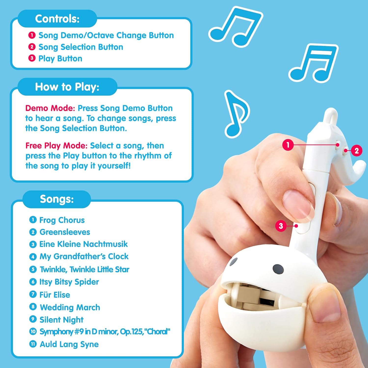 image:imageOtamatone Melody Series Japanese Electronic Mini Size Musical Instrument 11 PreProgrammed Songs Portable Synthesizer from Japan by Maywa Denki English Instruction UnicornWhite