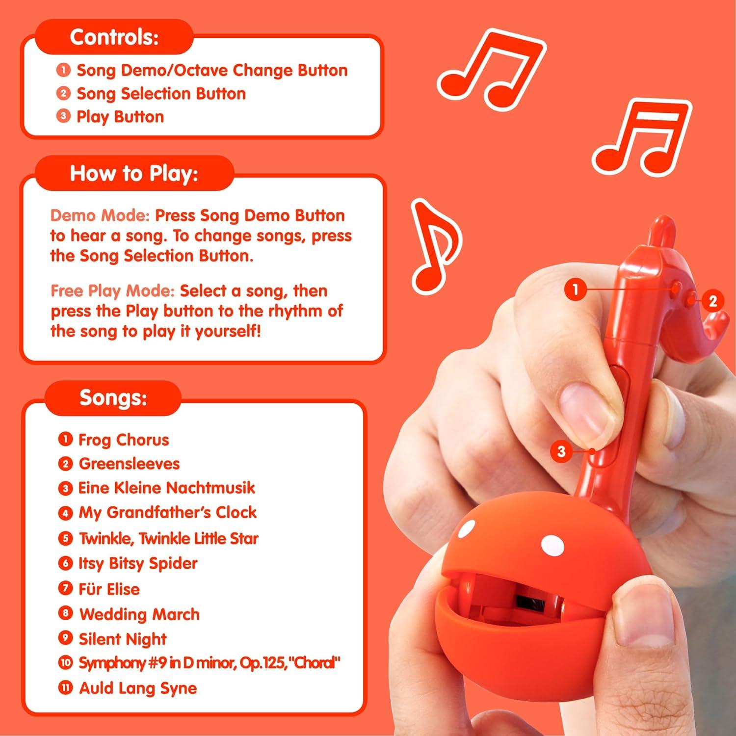 image:imageOtamatone Melody Series Japanese Electronic Mini Size Musical Toy 11 PreProgrammed Songs Portable Synthesizer from Japan by Maywa Denki English Instruction RedRed