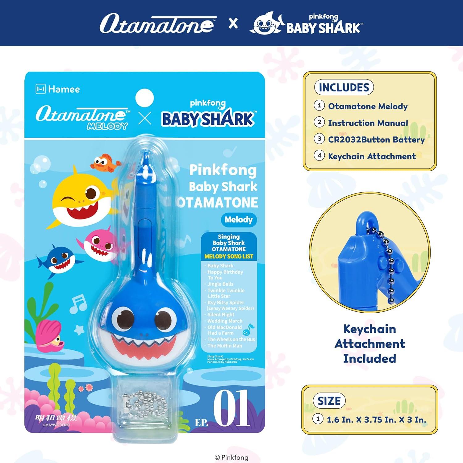 image:imageOtamatone Melody Special Baby Shark Edition Portable Mini Size Electronic Keychain Musical from Japan by Maywa Denki English Instructions Mommy SharkDaddy Shark