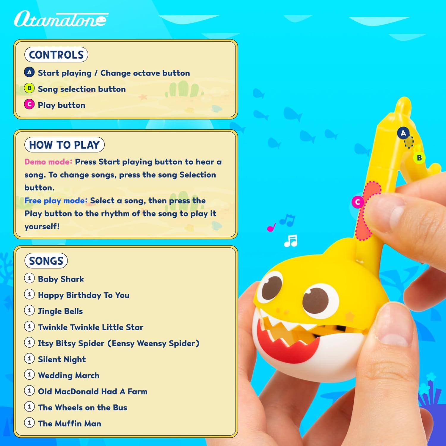 image:imageOtamatone Melody Special Baby Shark Edition Portable Mini Size Electronic Keychain Musical from Japan by Maywa Denki English Instructions Mommy SharkBaby Shark