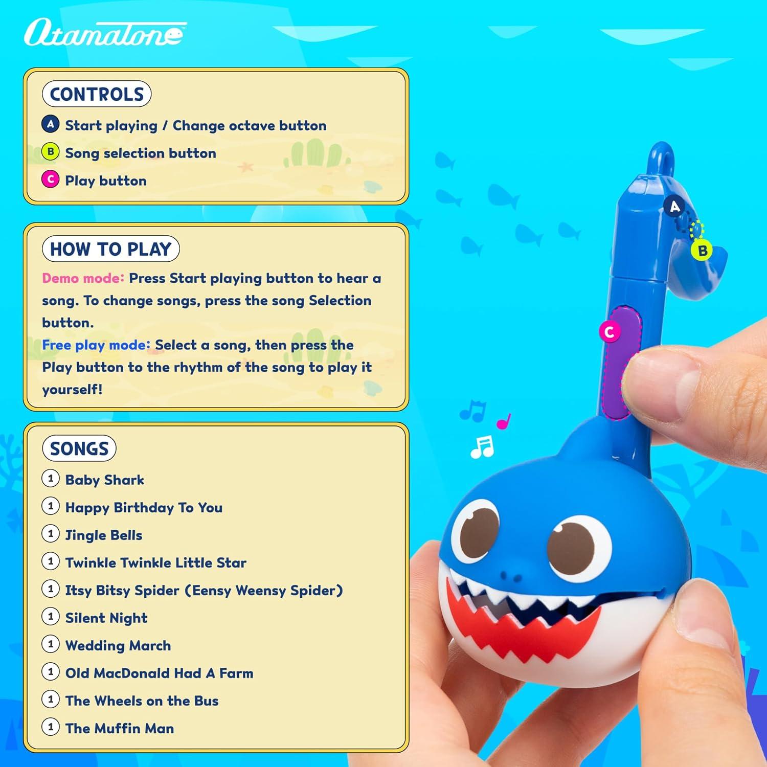 image:imageOtamatone Melody Special Baby Shark Edition Portable Mini Size Electronic Keychain Musical from Japan by Maywa Denki English Instructions Mommy SharkDaddy Shark