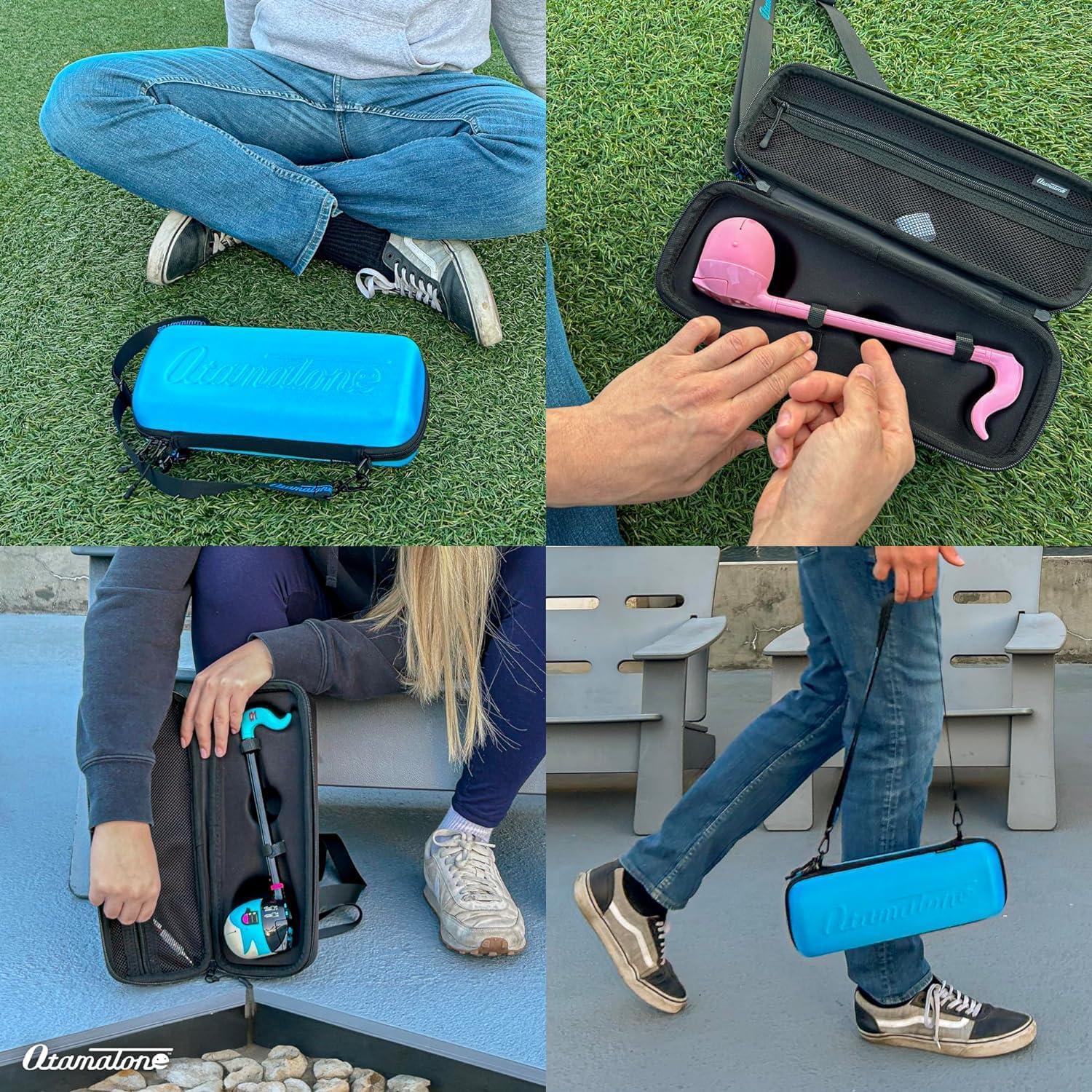 image:imageOtamatone Official Case for Otamatone Regular 107 inch Musical Instrument Toy Synthesizer Hard Shell Cover Smooth Fitted Protective Interior with Official Logo Strap Inner Zipper Pouch RedMatte Blue