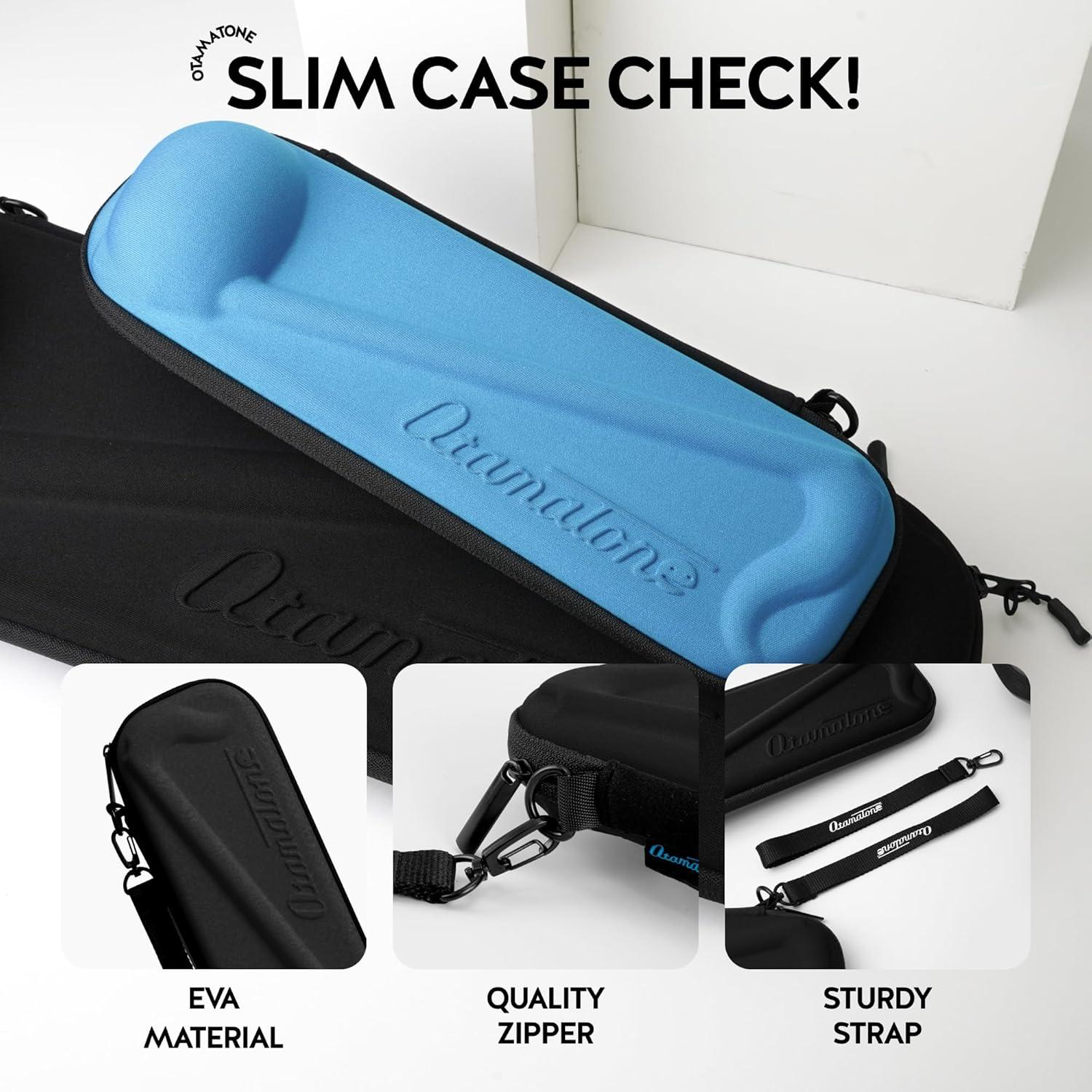 image:imageOtamatone Official Slim Case Regular 107 inch Musical Instrument Toy Synthesizer Hard Shell Cover Smooth Fitted Protective Interior with Official Logo Strap BlueBlack