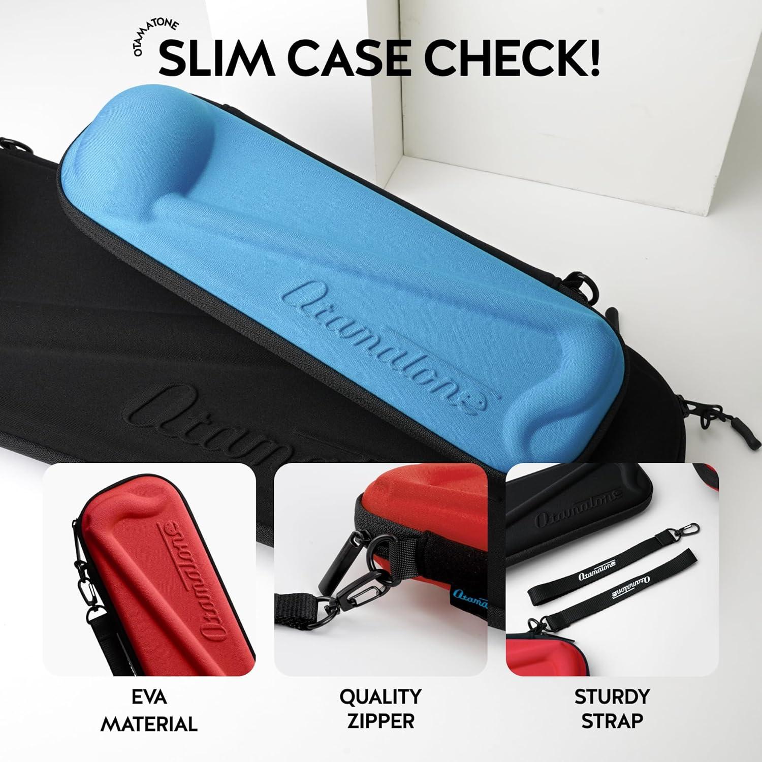 image:imageOtamatone Official Slim Case Regular 107 inch Musical Instrument Toy Synthesizer Hard Shell Cover Smooth Fitted Protective Interior with Official Logo Strap BlueRed