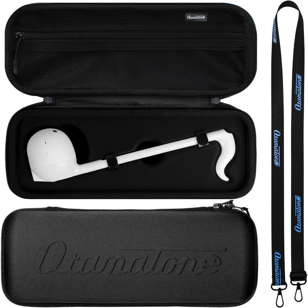 image:imageOtamatone Official Case for Otamatone Regular 107 inch Musical Instrument Toy Synthesizer Hard Shell Cover Smooth Fitted Protective Interior with Official Logo Strap Inner Zipper Pouch RedMatte Black