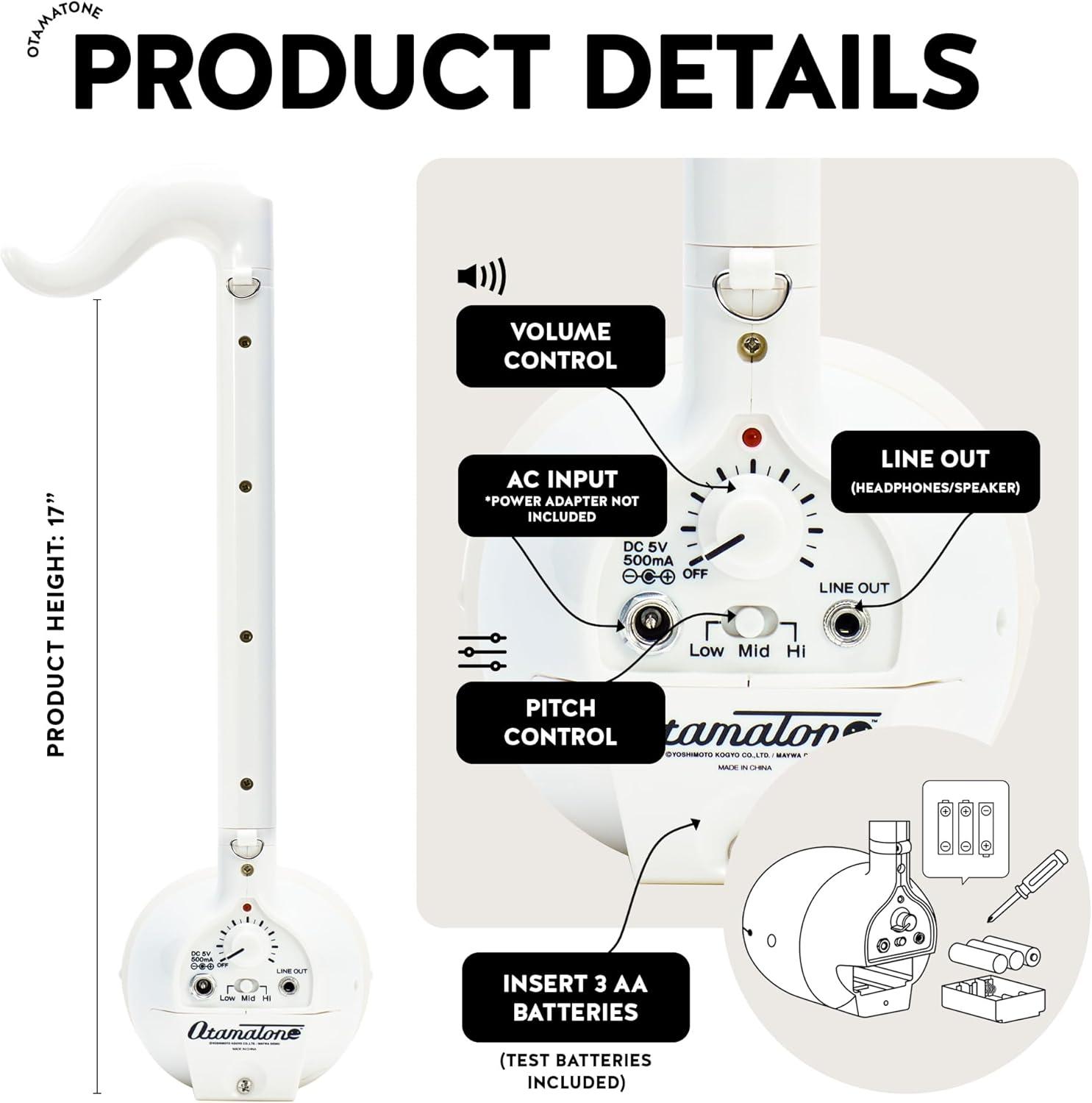 image:imageOtamatone Deluxe English Manual Electronic Musical Instrument Synthesizer from Japan by CubeMaywa Denki WhiteDeluxe English White